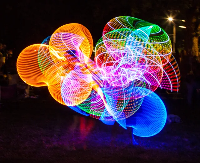 A burst of rainbow light petals