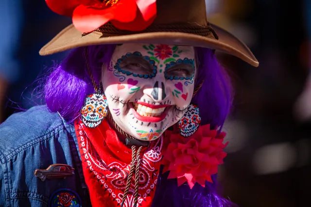 A vivid Day of the Dead smile
