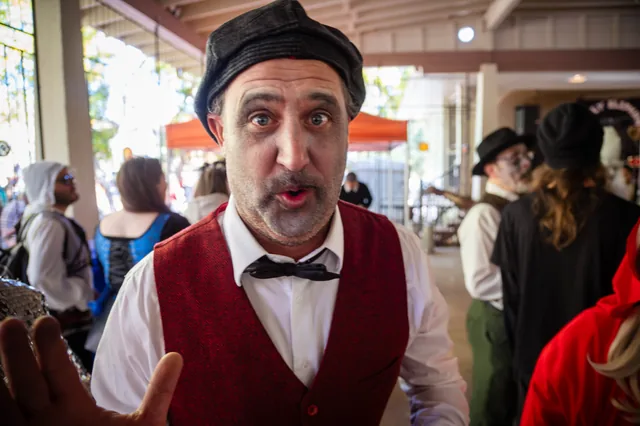 An animated encounter at the Coffin Races