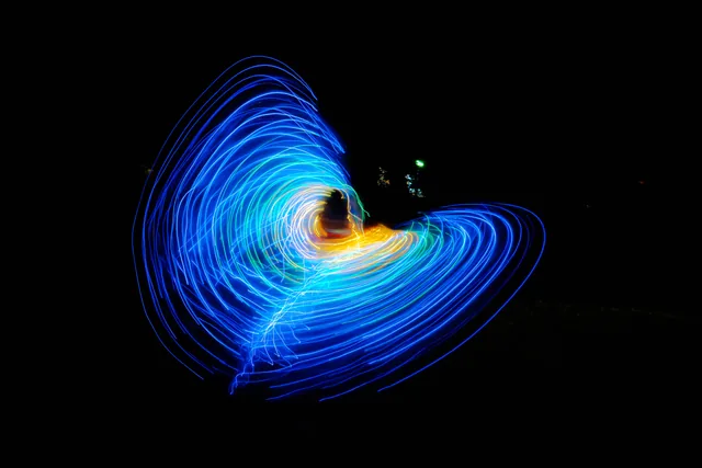 Blue vortex with a golden center