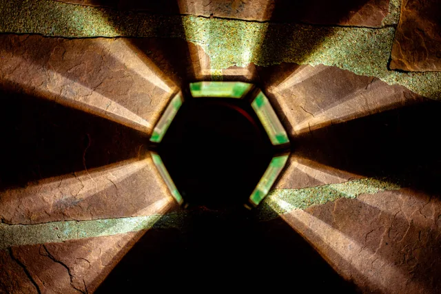 Geometry in stone, glass, and shadow