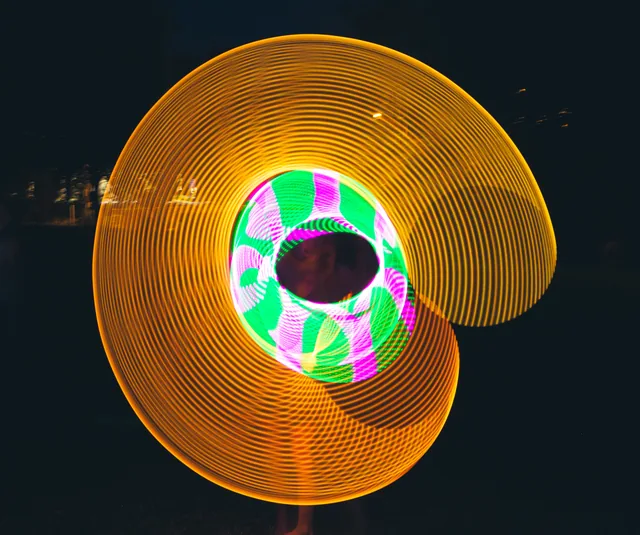 Golden spiral with a vivid green center