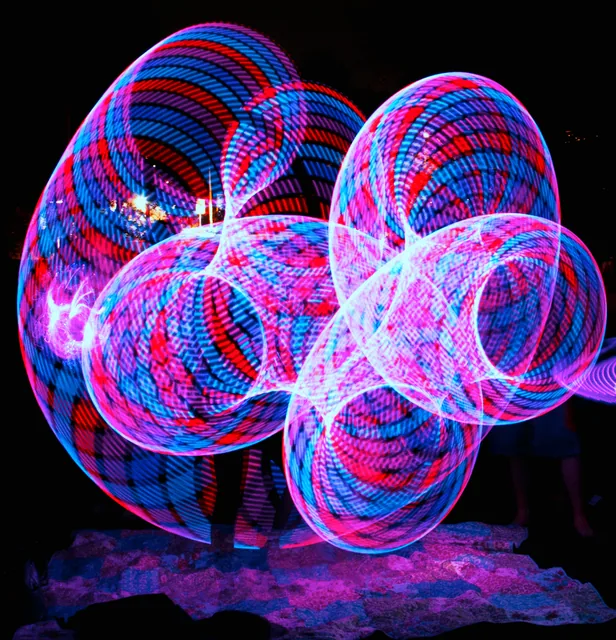 Pink and blue light sculpture