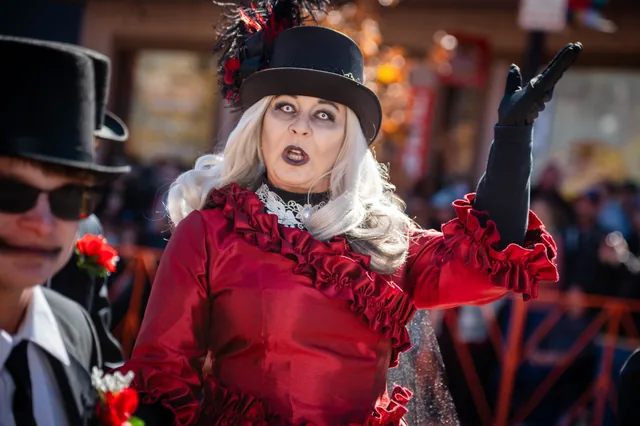 Theatrical portrait in red
